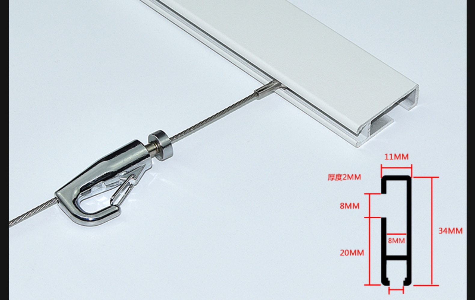 挂画线钢丝挂画钩水兵钩锁线钩挂画器画展挂钩装饰线按压可调节钩