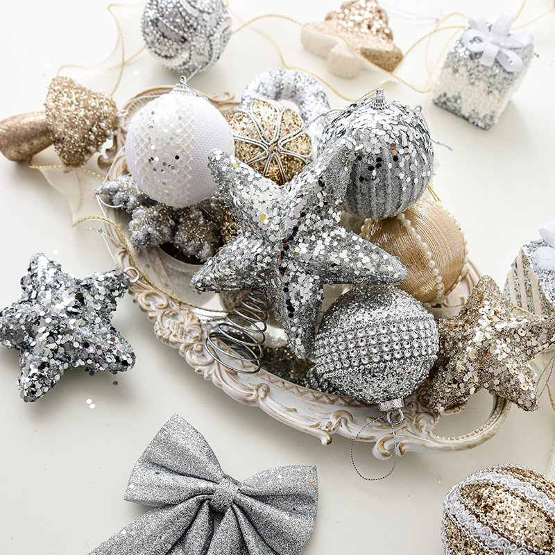 诺琪 圣诞球吊球彩绘球圣诞装饰球彩球橱窗场景布置圣诞节装饰品