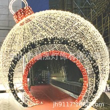 跨境热销3D斜圆球高3M直径3M3500LED250W金属铁艺圆球+LED灯串