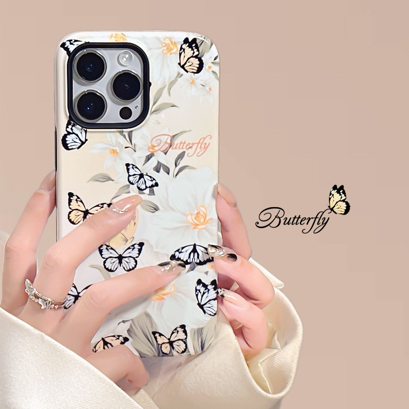 Suitable for Iphone15pro Feilin 2-in-1 Cute Bear Phone Case Apple 13/14 Color Matching Hard Protective Case