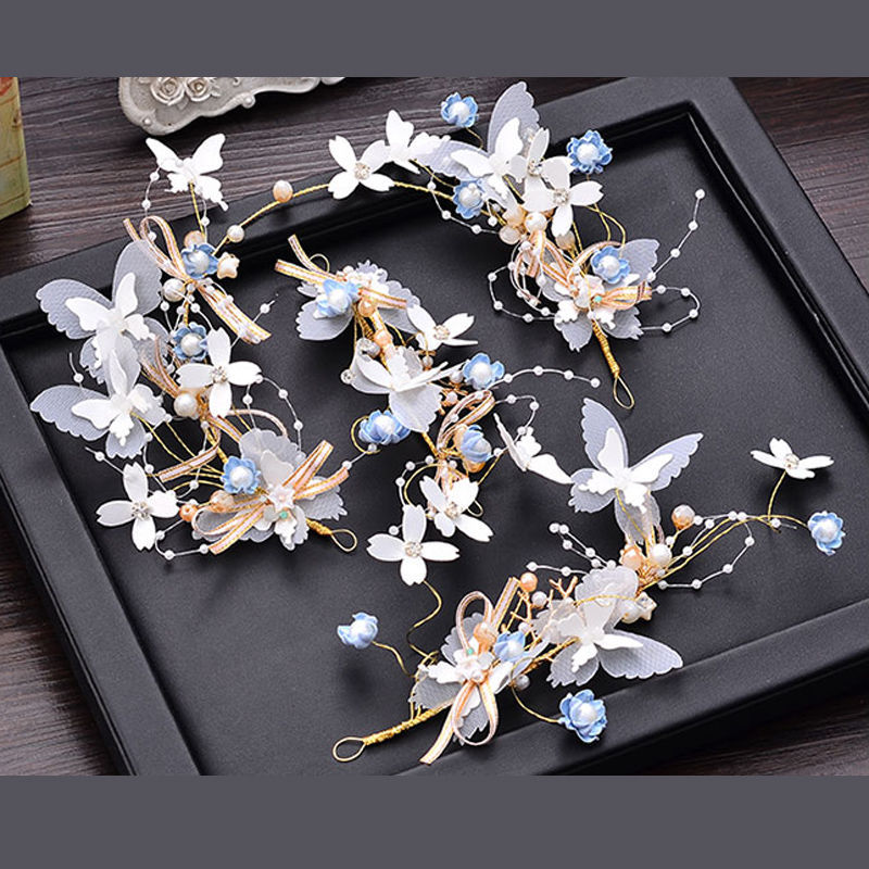 秀禾头饰整套新款新娘森系仙气仙甜美大气白纱婚礼花环花朵饰品