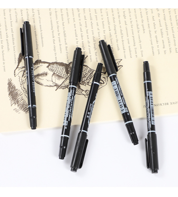 创意双头勾线笔学生学习办公水性油性记号笔画画勾线笔美术用品