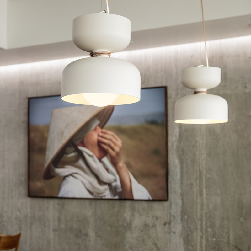 Danish Nordic Designer Minimalist Restaurant Bar Bedroom Bedside Study round Aluminum Double-Headed Spotlight Chandelier