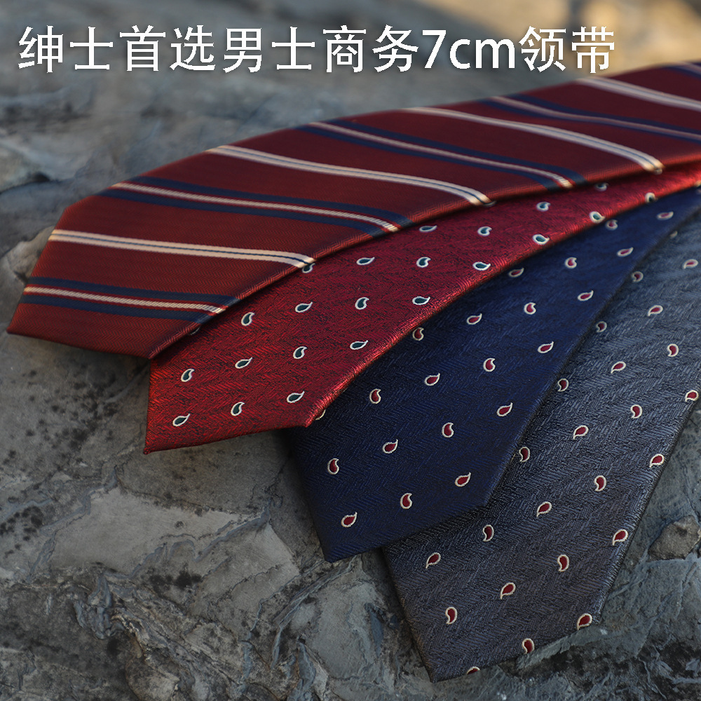 Men's Business Casual Gentleman 7cm Hand Tie Wedding Professional Work Suit Accessories Factory Direct Supply in Stock