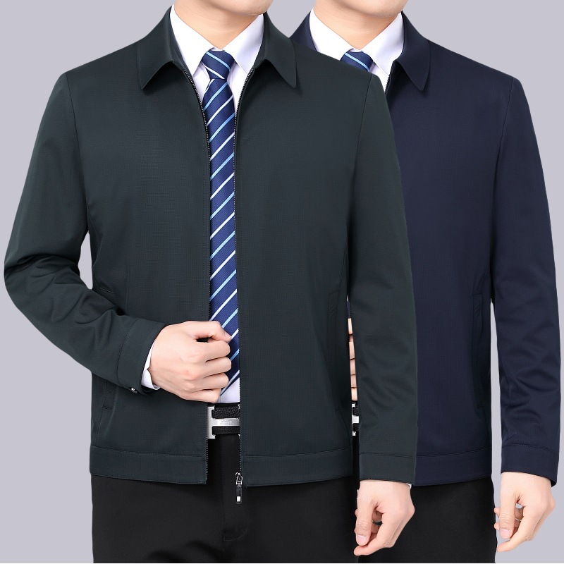 春秋季中年男士夹克衫政府官员领导男干部公务员常委服夹克外套男