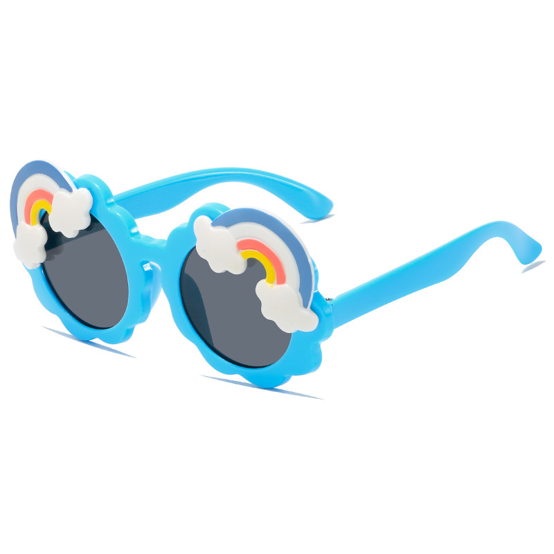 Children's Rainbow Sunglasses Baby Fashion Cute Sunglasses Sun-Proof Decoration Sun-Proof UV-Proof Boys and Girls Photo