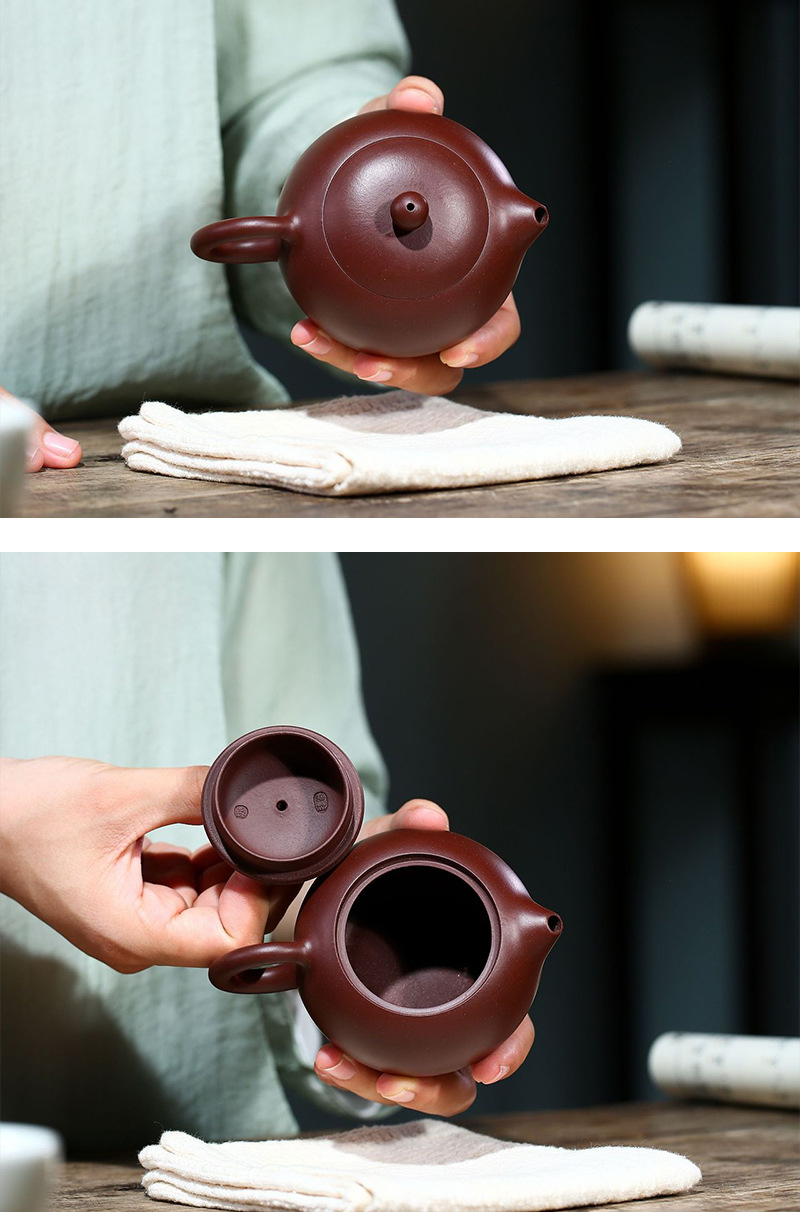 紫砂壶名家全手工宜兴朱泥西施小容泡茶壶功夫茶具芦兴龙一件代发