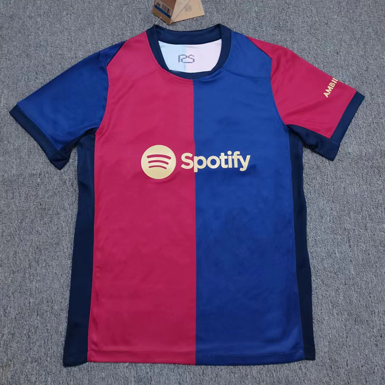 球迷版24-25红蓝巴球衣足球服7号登贝莱9号莱万fan version比赛服