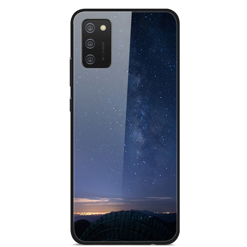 新款三星a02s工彩绘玻璃壳全包创意唯美钢化玻璃壳热销款来图定制