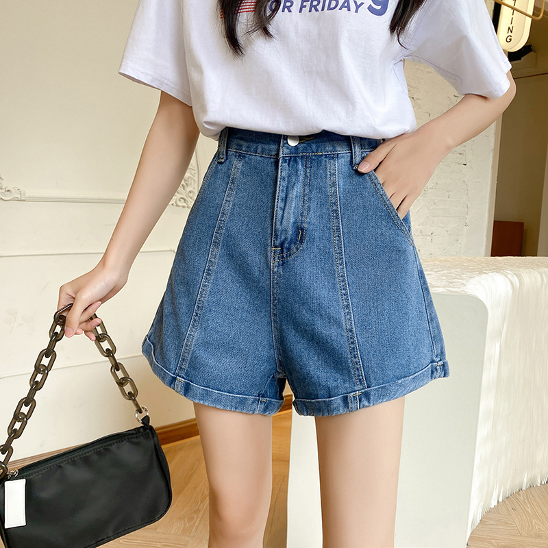 一件代发抖音专供韩版夏季热裤短裤新款牛仔短裤女宽松高腰短裤潮