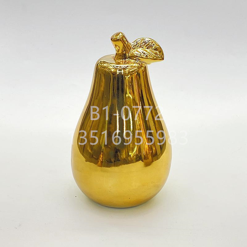 Jinbao Vase Factory Wholesale Modern Minimalist Gold-Plated Craft Ornaments Pear round Apple Decorations