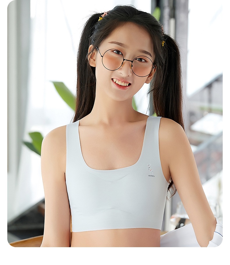 独立包装莫代尔乳胶内衣发育期学生背心无痕无钢圈文胸少女内衣
