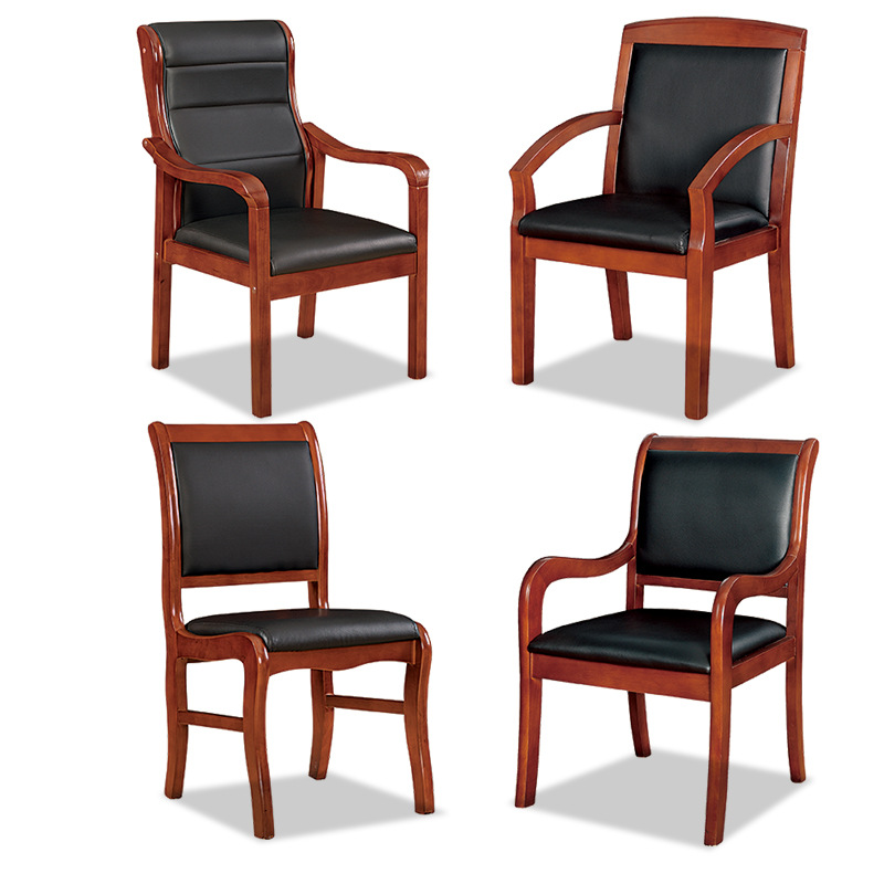 实木会议椅办公椅棋牌椅油漆木质贴皮椅扶手办公会议椅批发