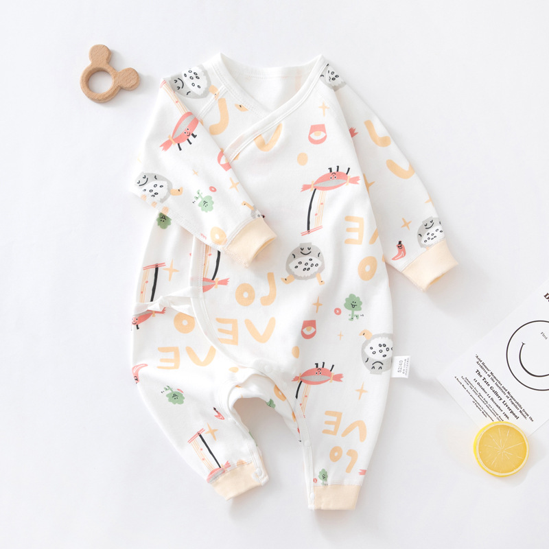 Newborn Clothes Spring and Autumn Rompers Long Sleeve One-Piece Rompers Romper Korean Baby Clothes Pure Cotton Baby Clothes