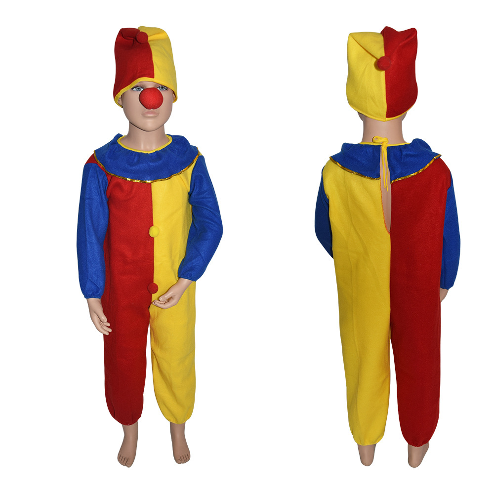 小丑服cosplay儿童男演出服装 万圣节化妆舞会小丑装扮舞台衣服