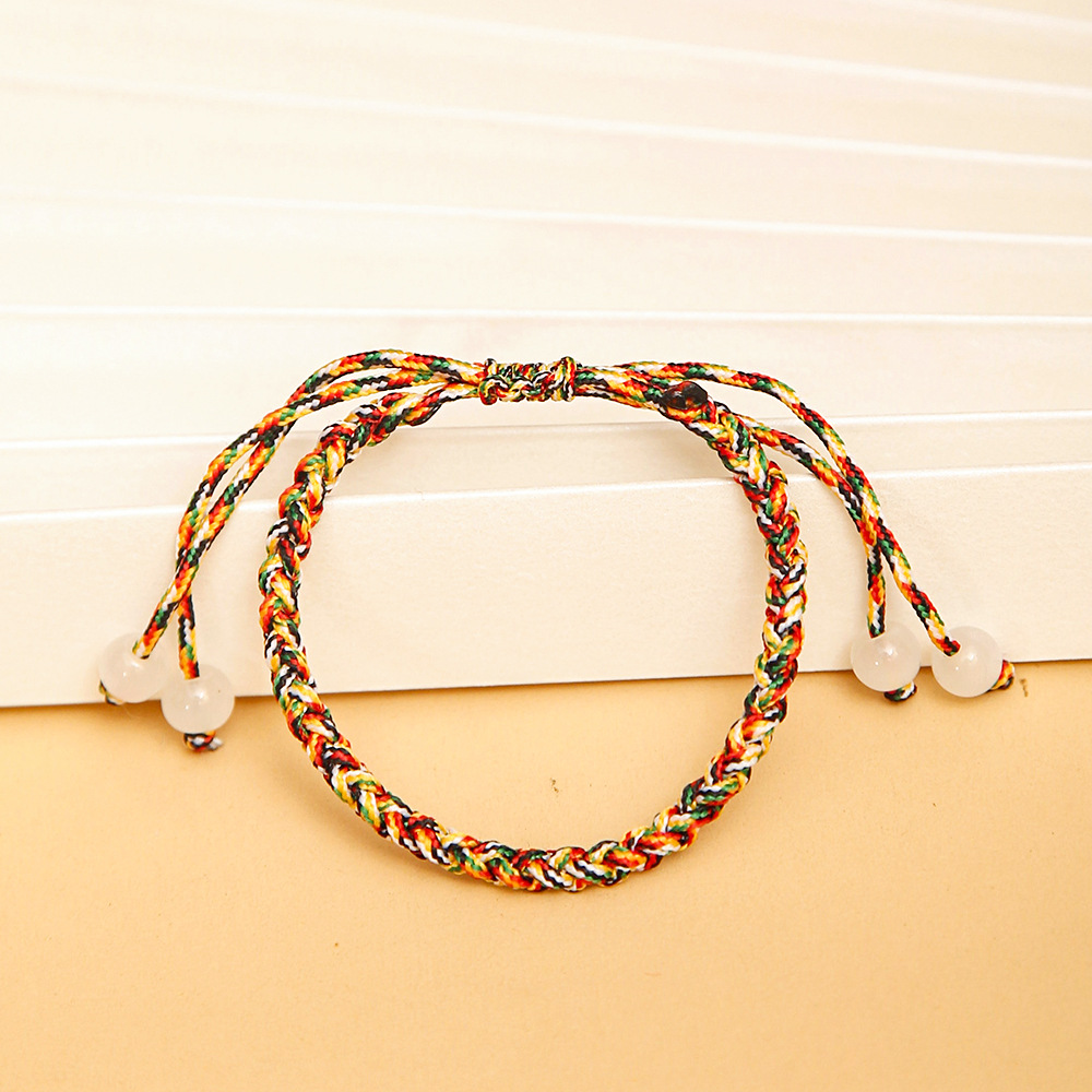 彩色红绳手链手工编织五彩红绳手链端午节本命年男女情侣手绳批发