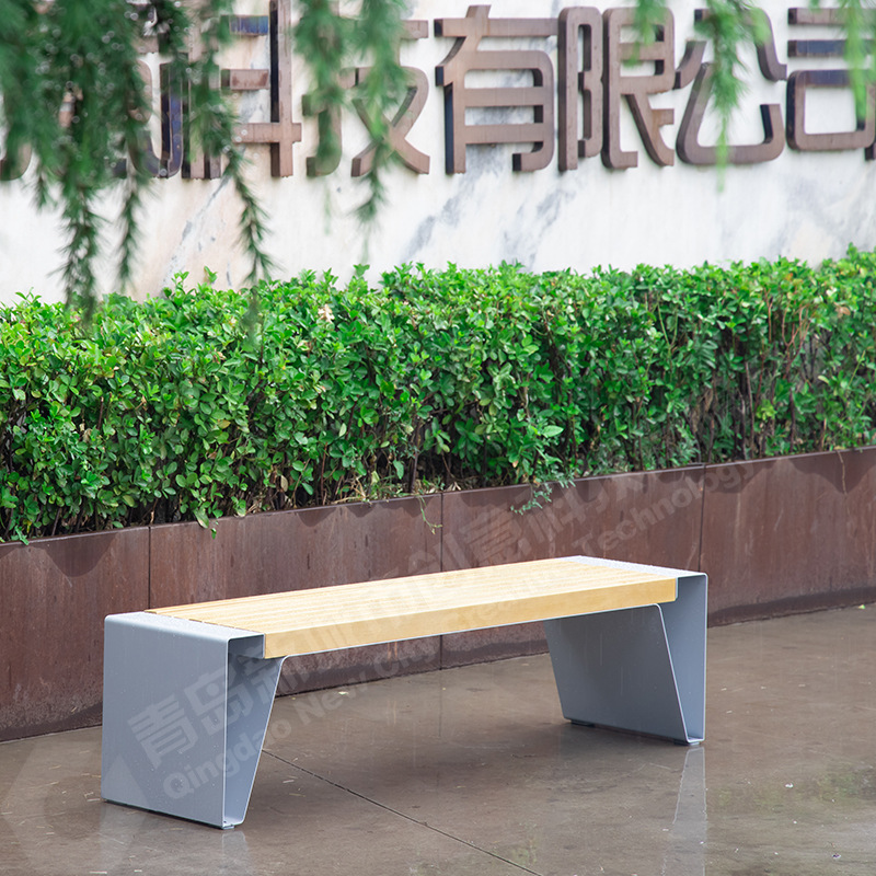 室外长条凳子钢木公园椅户外长椅公园坐凳广场椅园林景观休息座椅