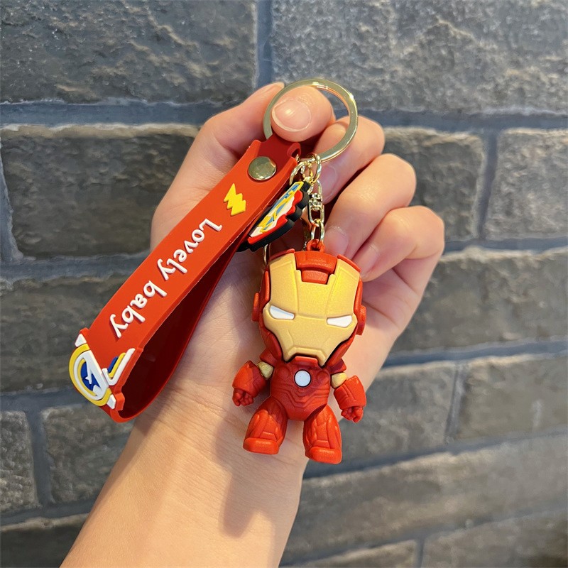 Creative Avengers Keychain Trendy Cool Marvel Iron Man Spider-Man Captain America Key Chain Wholesale