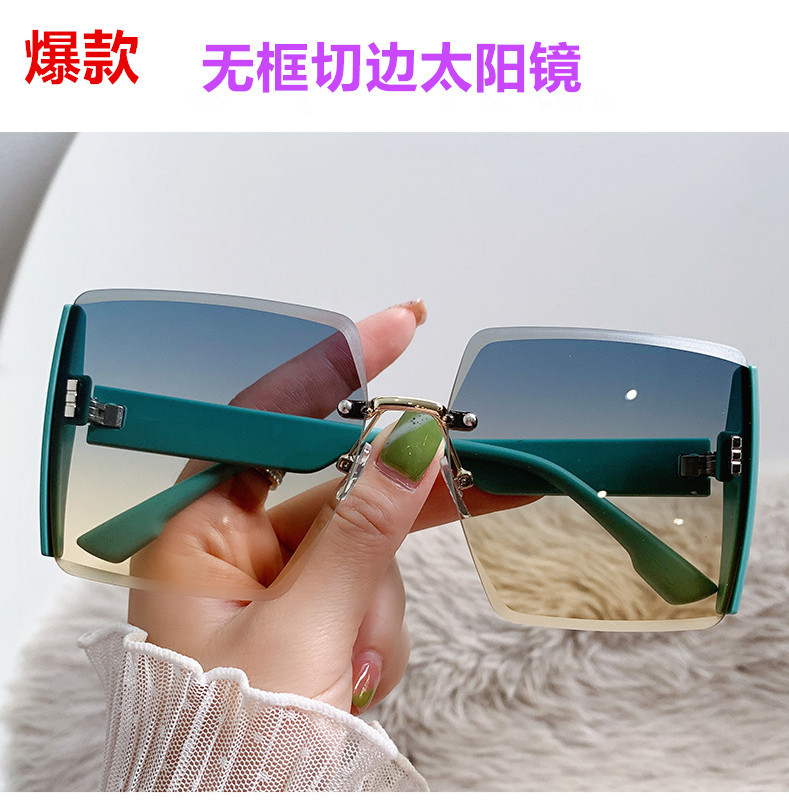 New Frameless Trimming Sunglasses Ins Xiaohongshu Tiktok Same Uv Protection Sunshade Sunglasses Women's Fashion