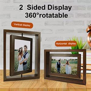 Creative Double-Sided Rotating Photo Frame 6-Inch 7-Inch Photo Frame Couple Gift Photo Frame Body Wooden Table Decoration Factory Wholesale