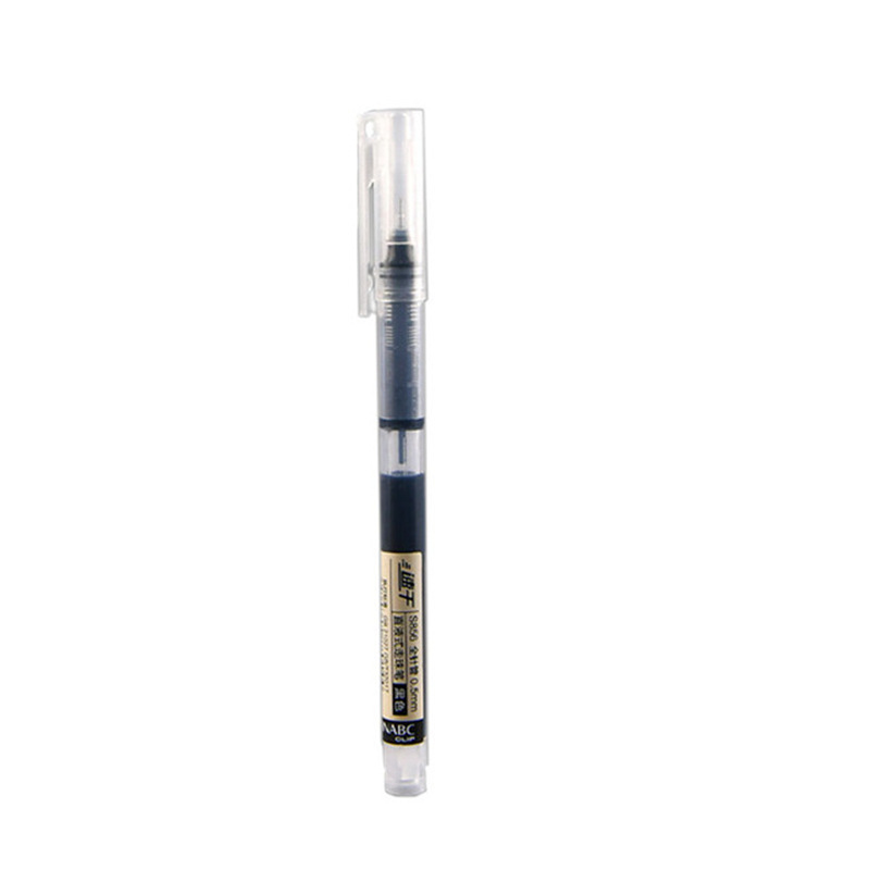 Quick-Drying Straight-Liquid Ballpoint Pen Boxed 0.5mm Black Gel Pen Student Exam Needle Tube Ball Pen Carbon Pen