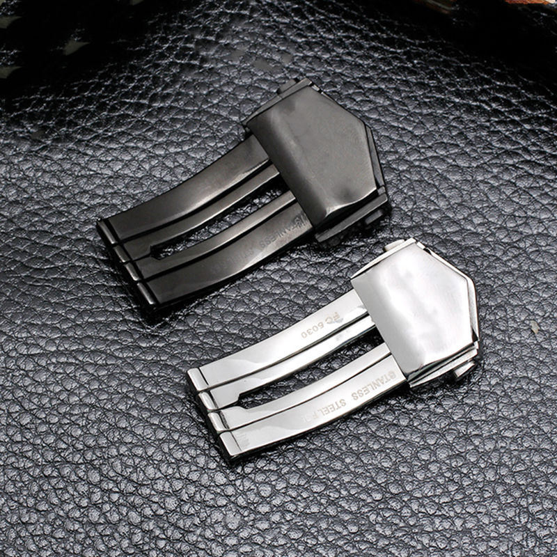 适配tag卡莱拉皮带手表扣胶带折叠扣泰雅精钢蝴蝶扣18/20mm22mm