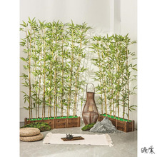 假竹子植物禅意竹子仿生装饰绿植造景摆件创意围栏茶楼