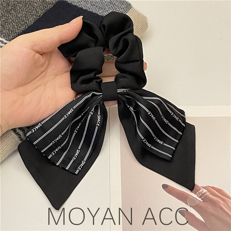 Bowknot Hair Ring Headdress Tie Hair Ribbon Fairy Large Intestine Ring Korean Style High Sense Ponytail Hair String Temperament Hair Rope