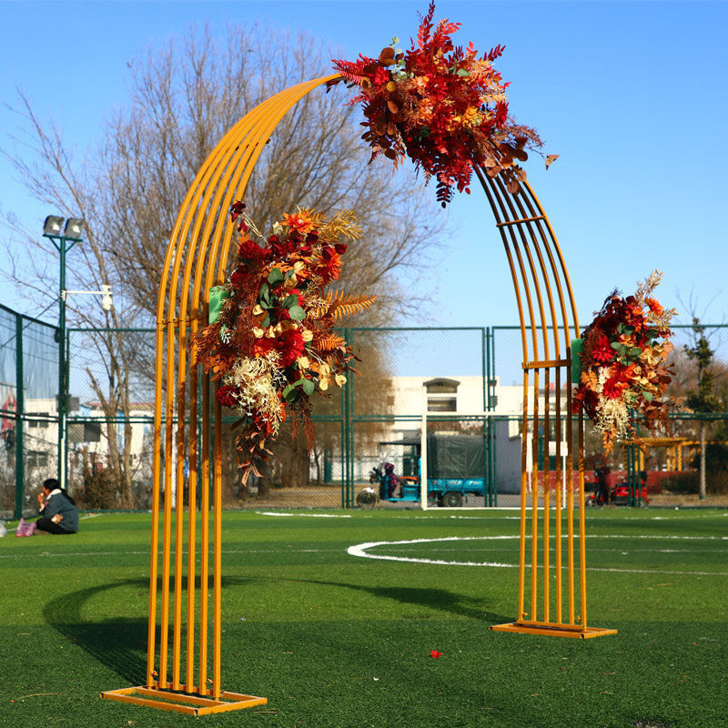 婚庆铁艺拱门架子一线牵结婚现场布置道具户外婚礼舞台花门铁摆件