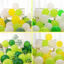 开学布置绿色气球装饰复古橄榄绿果绿儿童生日场景森林系主题路师