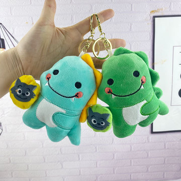 抖音网红语音恐龙抗狼毛绒玩具挂件可爱恐龙发声布娃娃玩偶钥匙扣