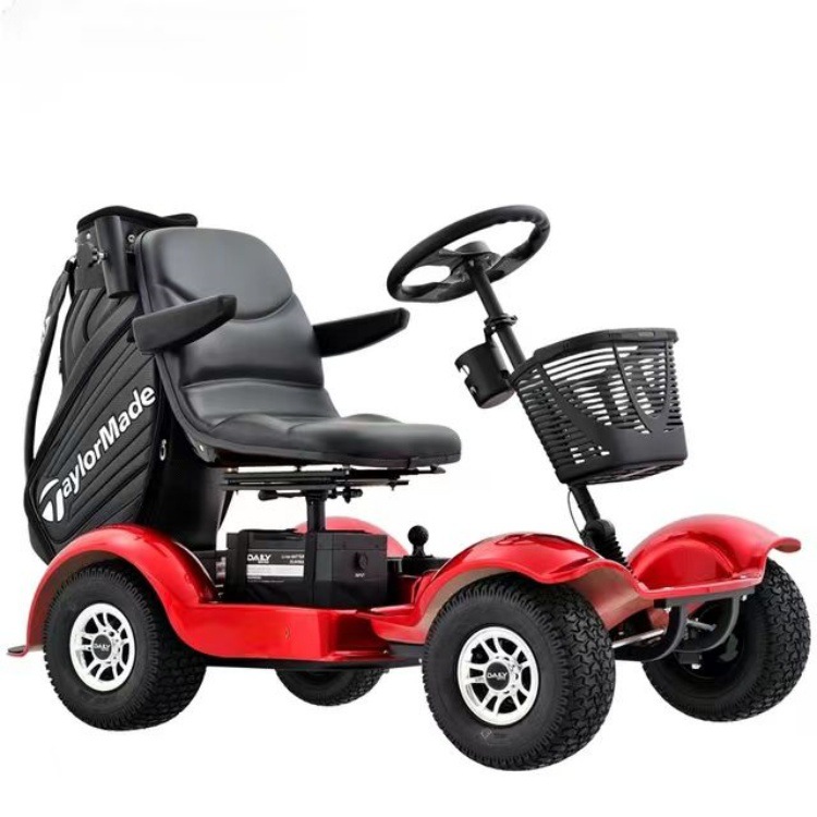 跨境热销折叠电动车方向盘式4轮电动高尔夫球车mini款高尔夫汽车