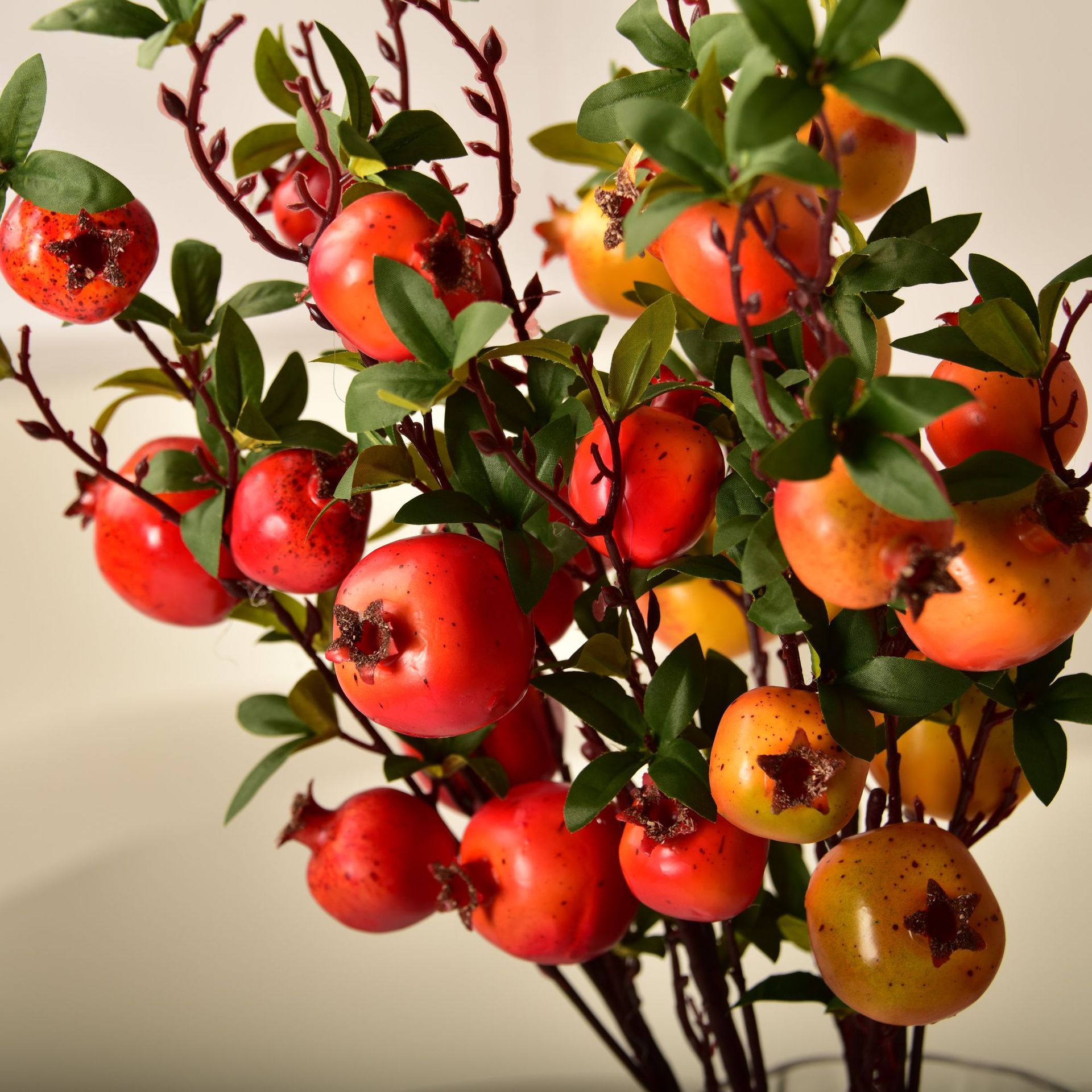 现货供应多子多福石榴树仿真花客厅门口家居装饰树商场摆放树批发