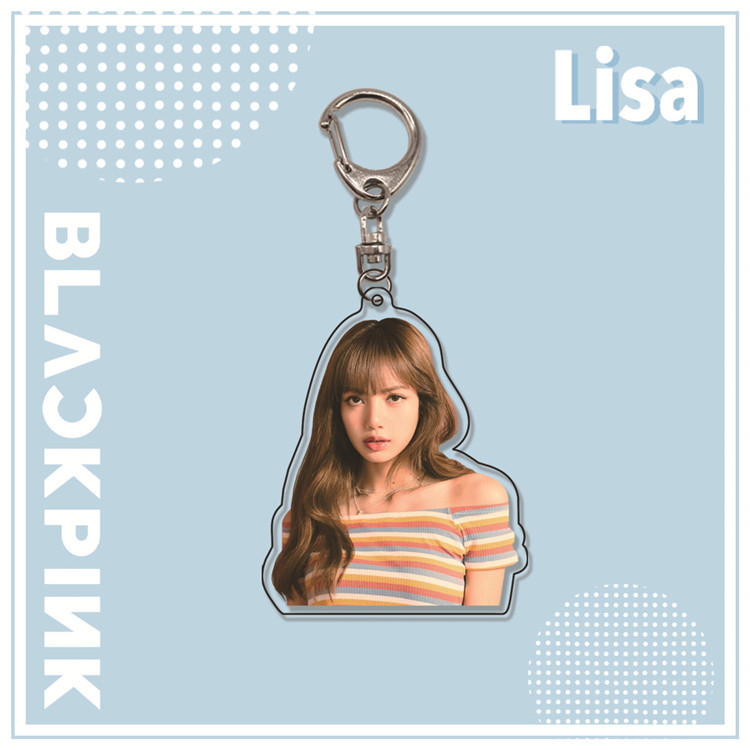 明星爱豆lisa双面亚克力钥匙扣blackpink粉墨挂件周边粉丝应援物