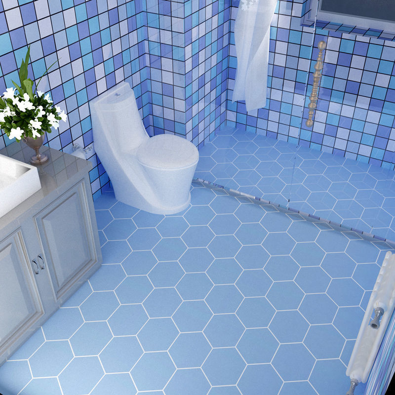 地面贴纸加厚浴室地板贴耐磨防滑地板自粘墙纸墙贴卫生间厨房代发