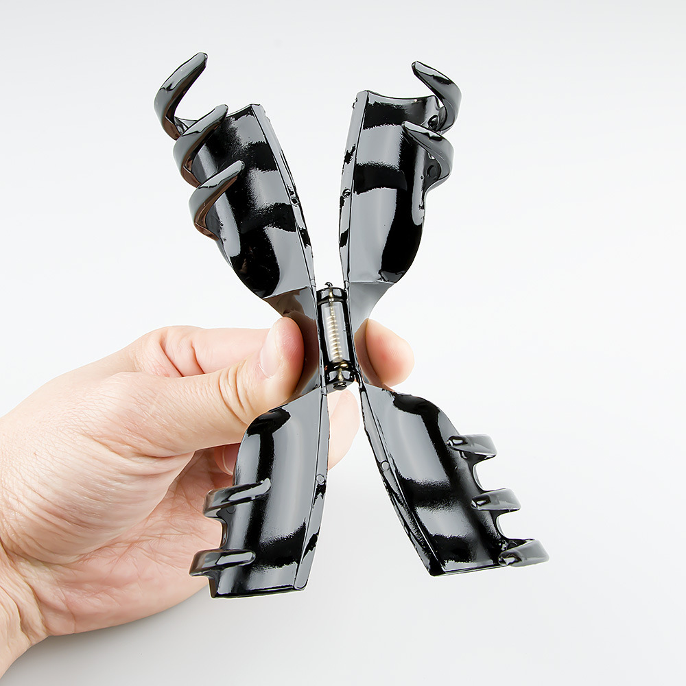 跨境新款隐形弹簧耐摔发夹后脑勺盘发夹磨砂橡皮漆抓夹大号鲨鱼夹