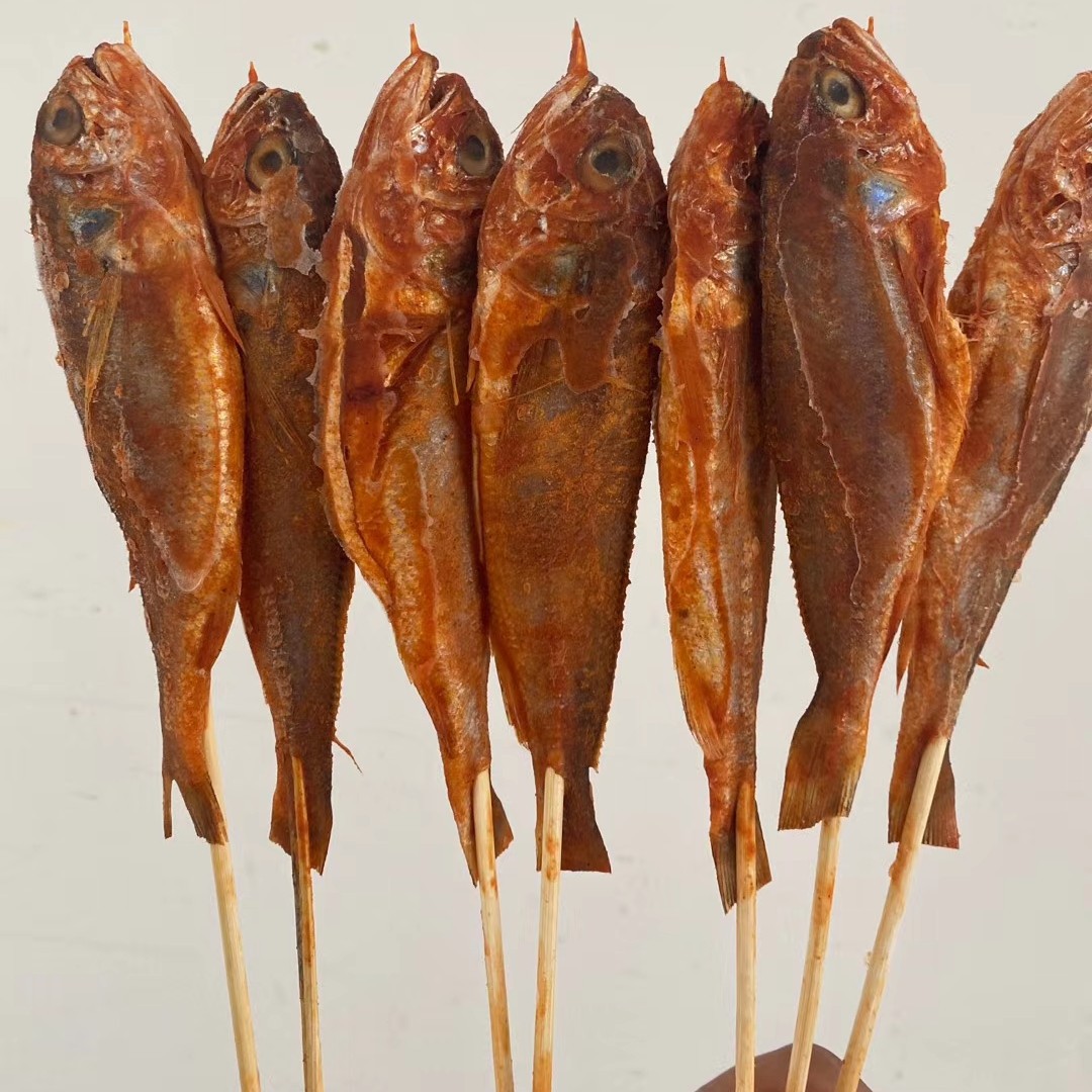 零食味北少烧烤腌制冷冻半成品小黄鱼串40*35g商家拿货联系客服
