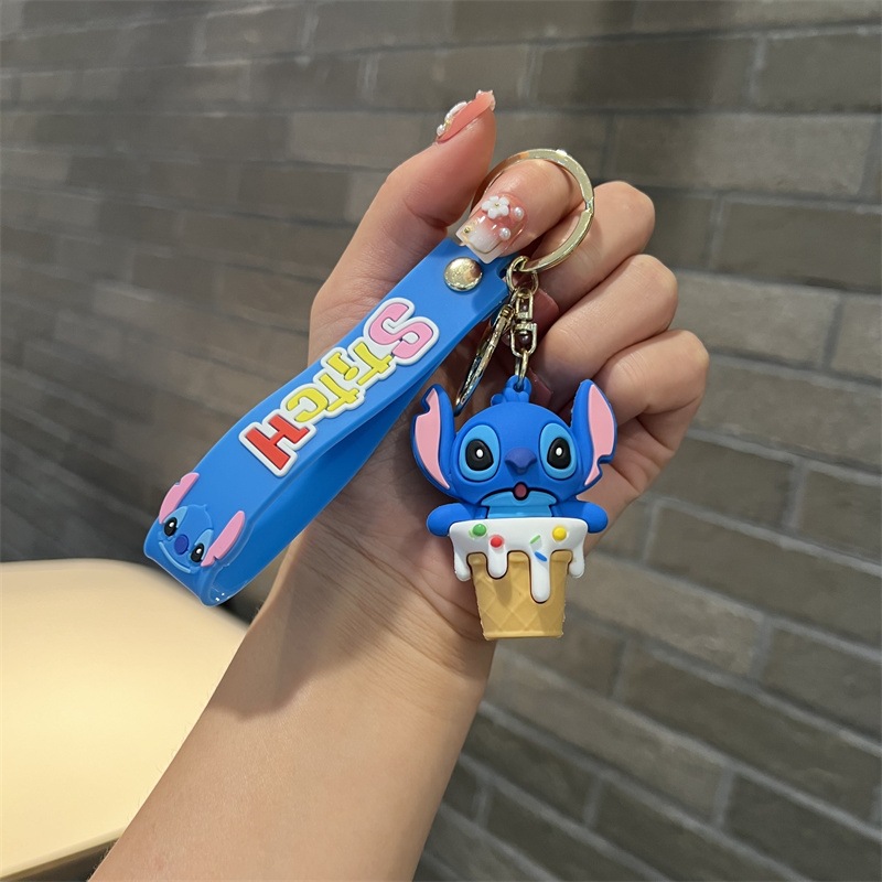 Creative Dessert Stitch Keychain Cute Cake Stitch Teacup Stitch Key Chain Men's and Women's Handbags Pendant