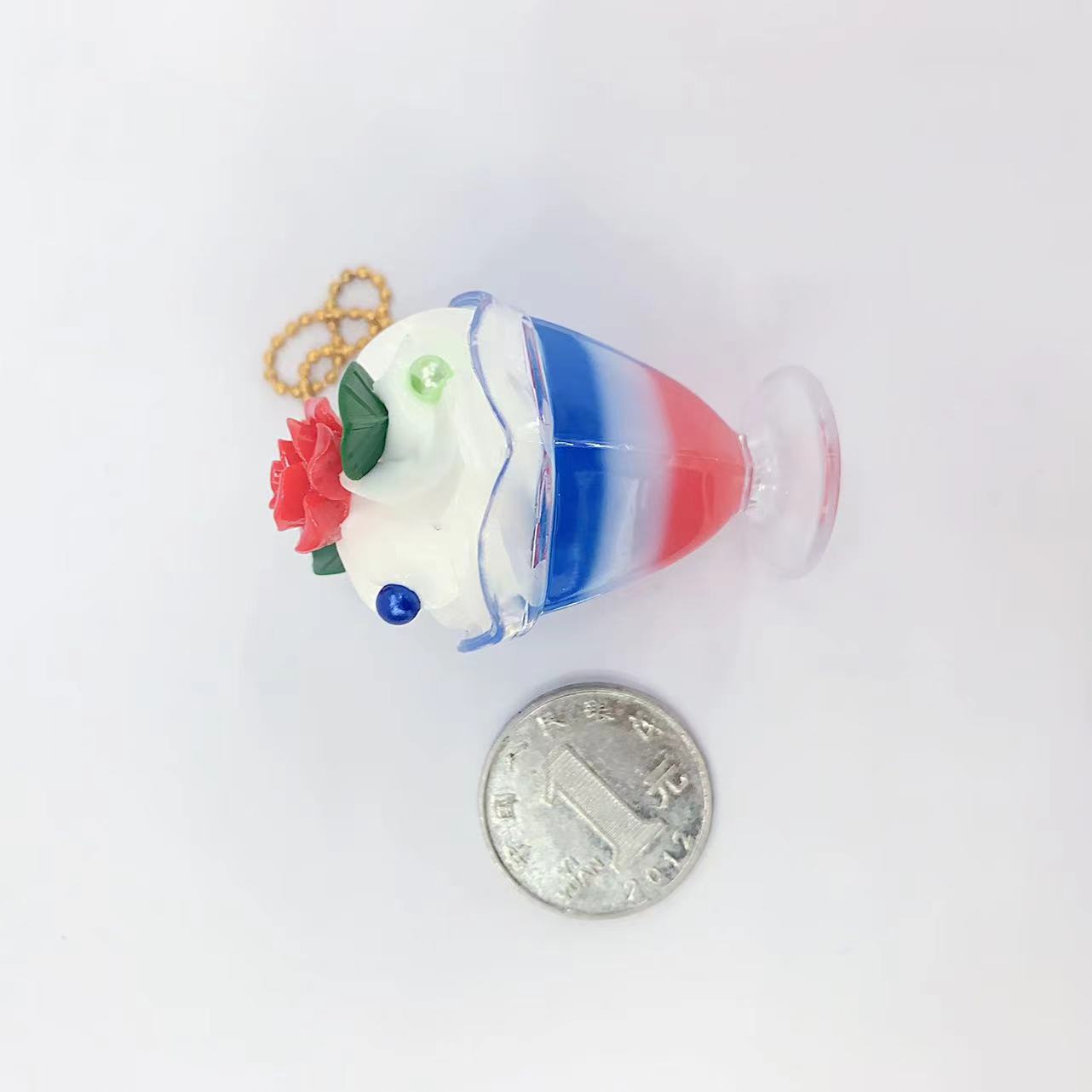 Simulation Ice Cream Cup Dessert Cup Mousse Cup Lanyard Creative Cute Decoration Ornament Student Schoolbag Backpack Pendant