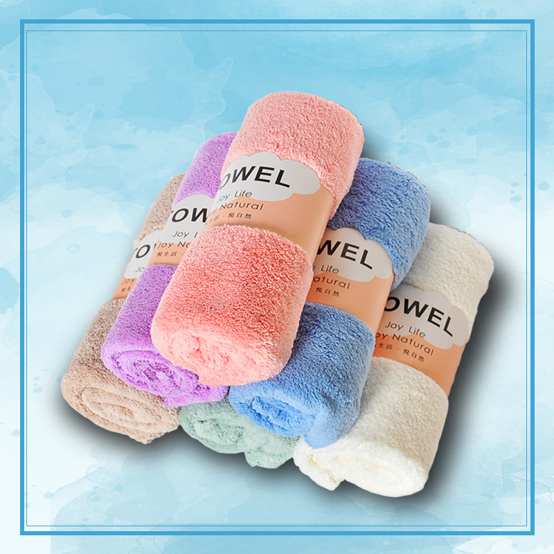 coral fleece wholesale towels face cloth cotton soft small tower children‘s gift gift absorbent towel