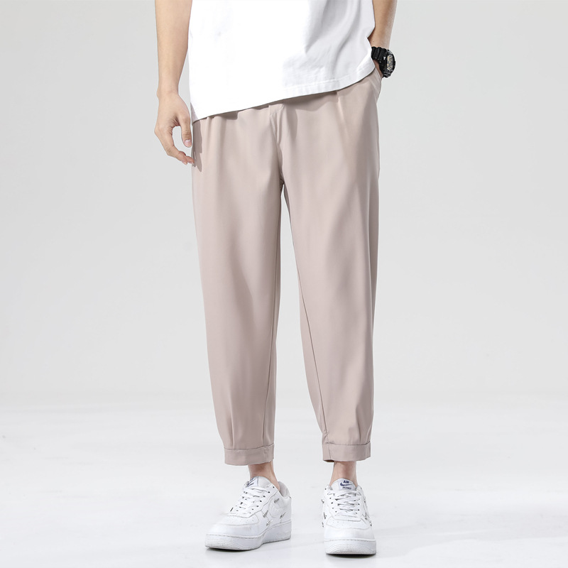 Summer Thin Ice Silk Pants Men's Wide-Leg Pants 2023 Trendy Casual Pants plus-Sized plus Size Loose Track Pants Wholesale