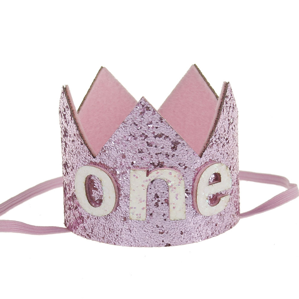 新款欧美宝宝拍照时尚写真生日皇冠帽子3d立体数字发箍发带头饰