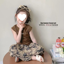 新品2025爆款春夏女童防蚊中大童女童夏装时尚洋气宽松短袖夏日装