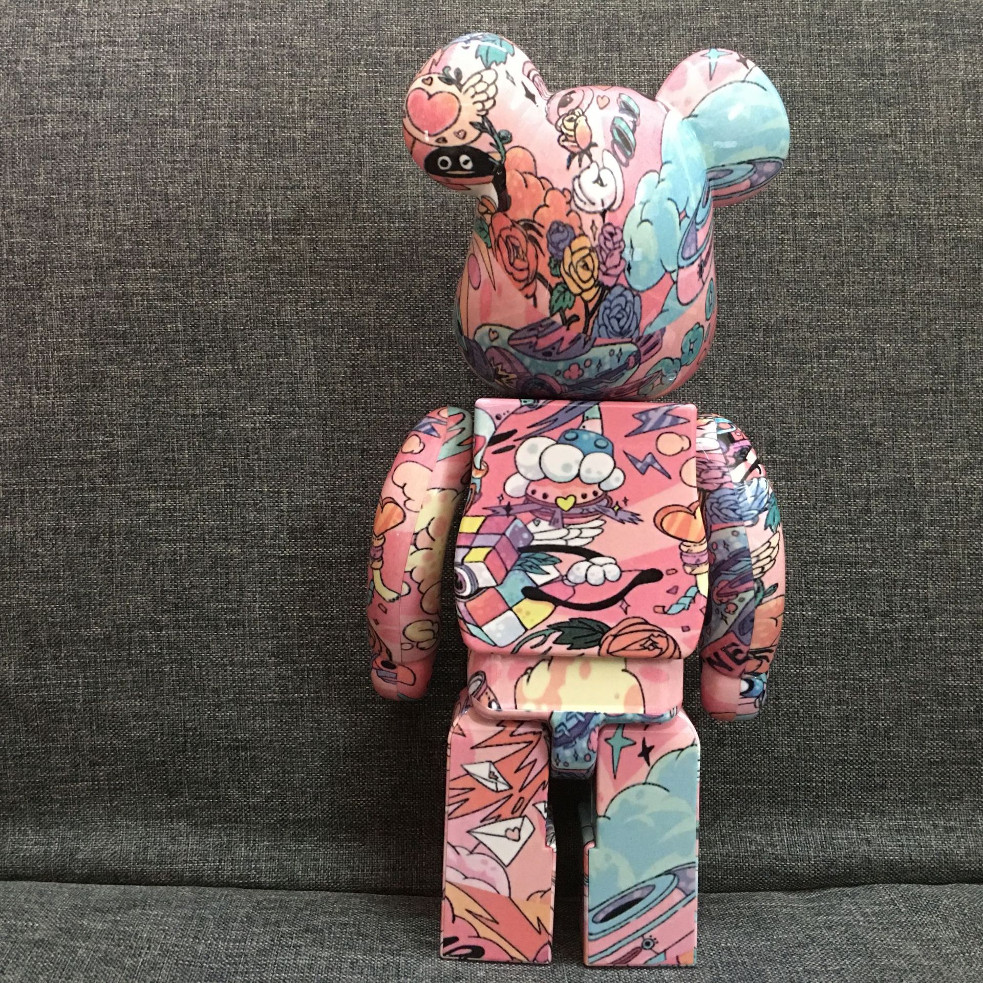 bearbrick情人节摆件暴力熊公仔积木熊关节响送女友男友彩盒400%