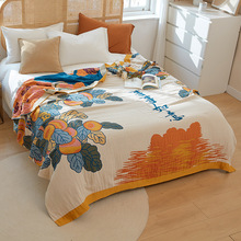 民族风纯棉纱布被子午休沙发盖毯夏季毛巾被纯棉单双人毯子床单