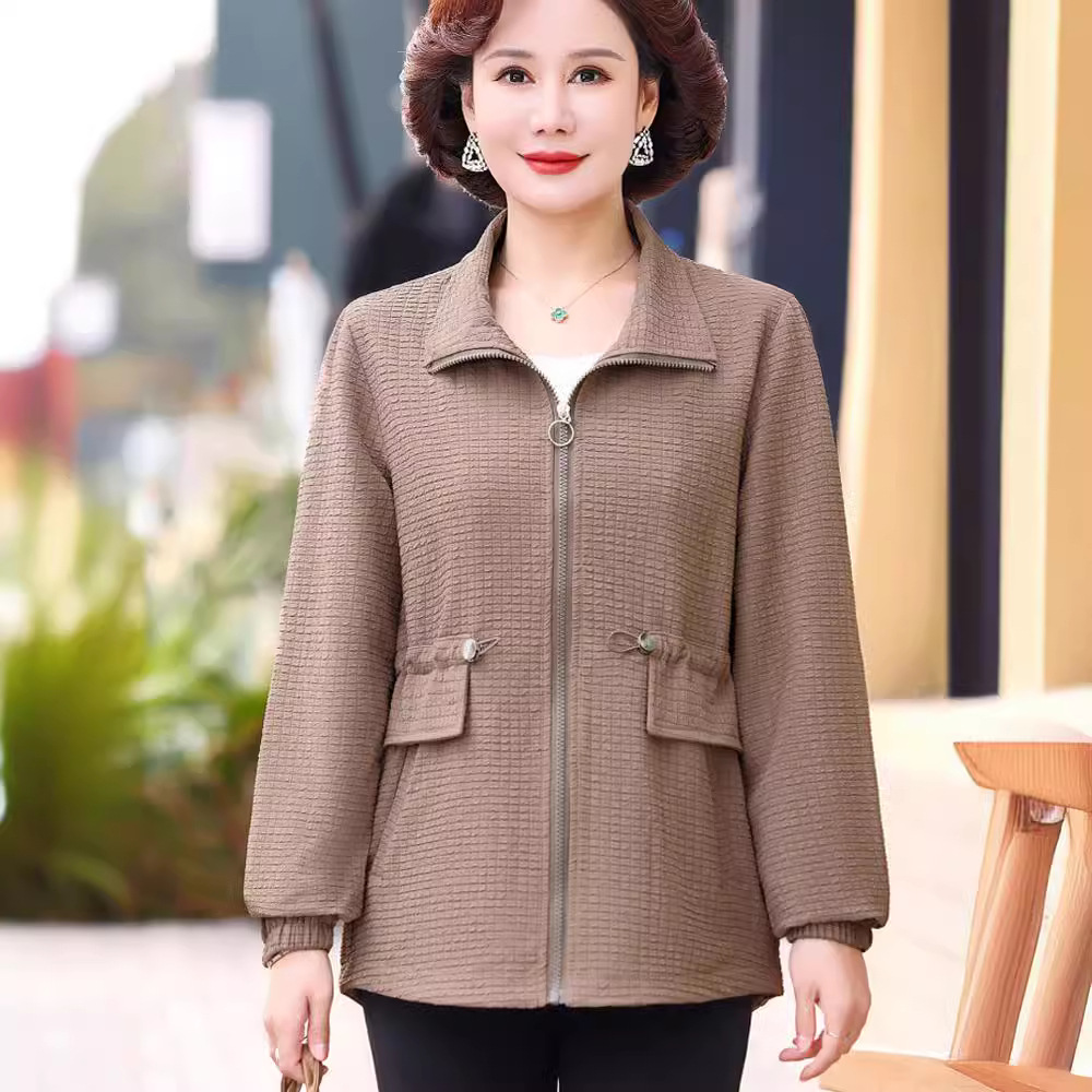 妈妈洋气薄款外套春秋2024新款时尚洋气中老年人女装秋装夹克上衣