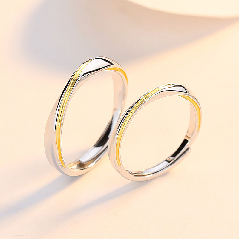 新款莫比乌斯环情侣戒指男女友异地恋情人节礼物时尚清新开口对戒