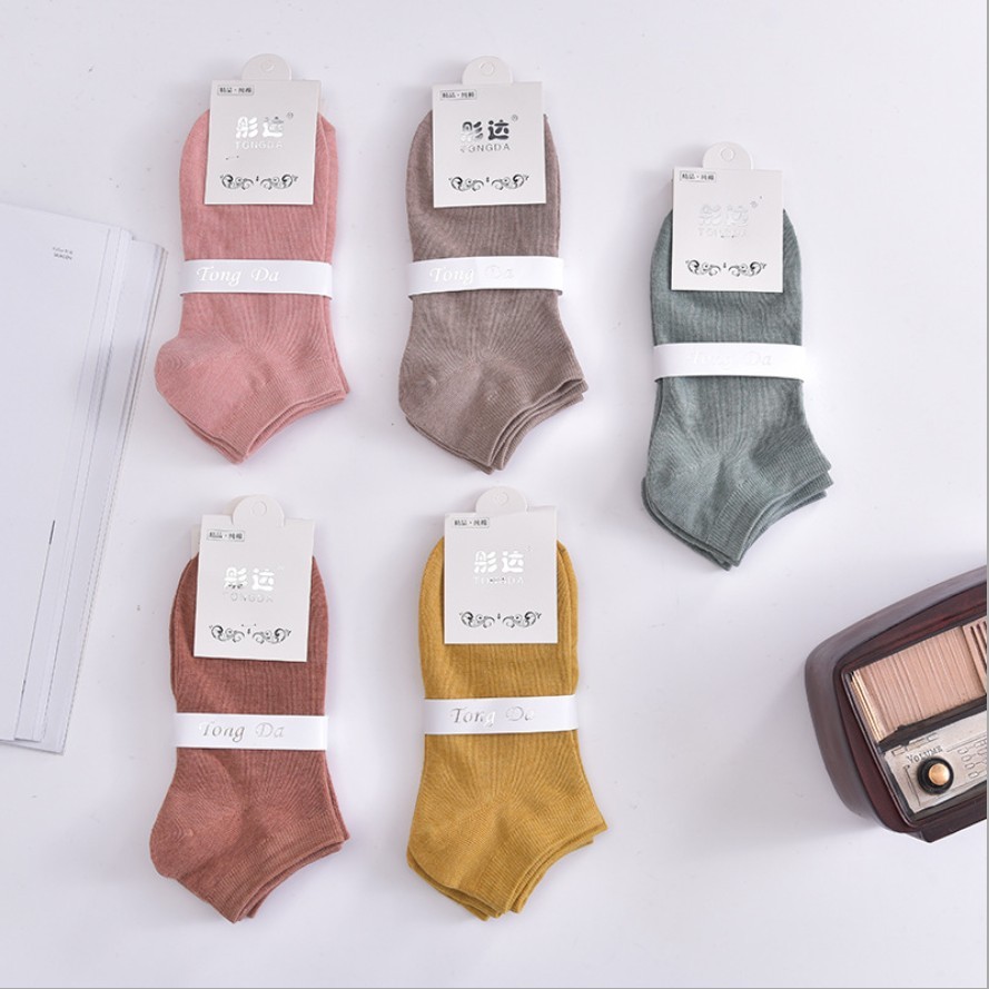 Japanese College Style Solid Color Socks Women's Autumn and Winter Mid-Calf Length Socks Women Wild Candy Color Pure Cotton Socks Northeast Cotton Wholesale