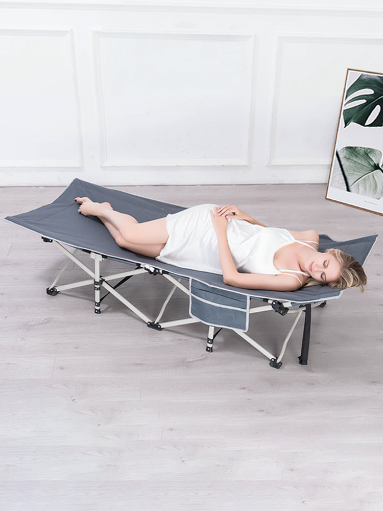 2米出租房简易铁床m折叠床躺椅 办公室单人床午休午睡床简易便携户