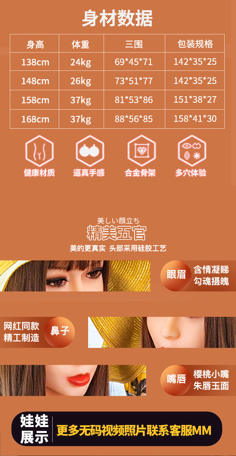 实体娃娃全硅胶非充气娃娃男用性爱可插入智能发音植毛 果冻胸